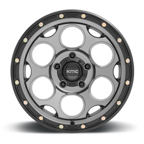 20 Inch SATIN GRAY W/ BLACK LIP 5 Lug Jeep Rims KM54129050900