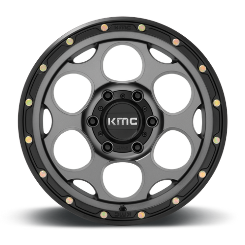 17 Inch SATIN GRAY W/ BLACK LIP 8 Lug Rims KM54178580900