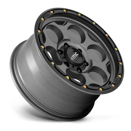 KM541 DIRTY HARRY SATIN GRAY W/ BLACK LIP Rims for Dodge Ram 2500, Dodge Ram 3500, Chevy Silverado 2500 Classic