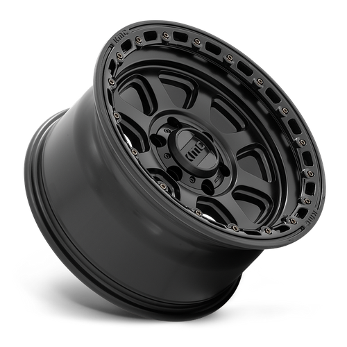 KM548 CHASE SATIN BLACK W/ GLOSS BLACK LIP Rims for Chevy Silverado 2500, Chevy Silverado 3500, Gmc Sierra 2500
