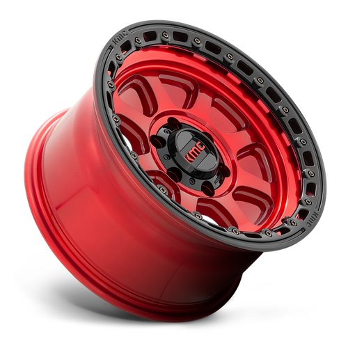 KM548 CHASE CANDY RED W/ BLACK LIP Rims for Ford F250, Ford F350, Ford Excursion