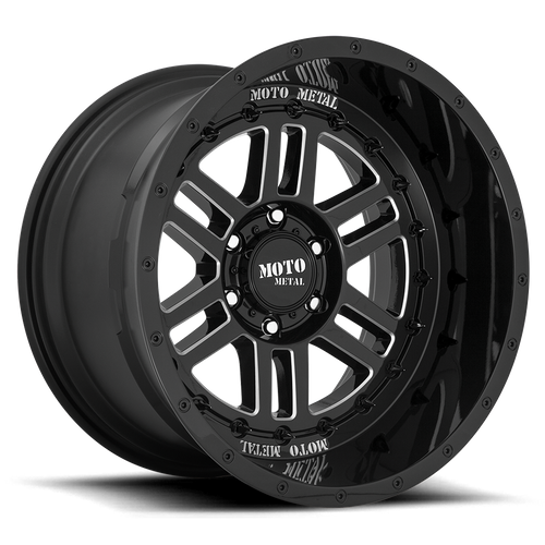 MO800 DEEP SIX GLOSS BLACK MILLED Rims for Ford F150, Ford Expedition, Ford Raptor