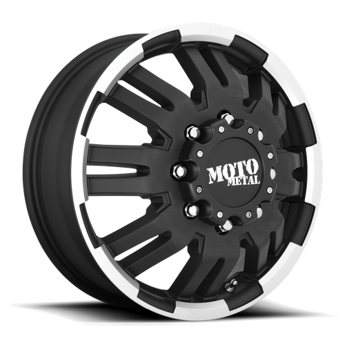 Moto Metal MO963 MATTE BLACK MACHINED DUALLY - FRONT