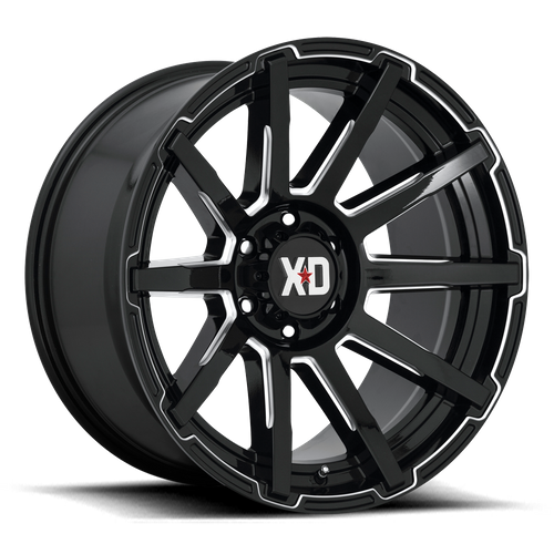 XD847 OUTBREAK GLOSS BLACK MILLED Rims for Ford F150, Ford Expedition, Ford Raptor