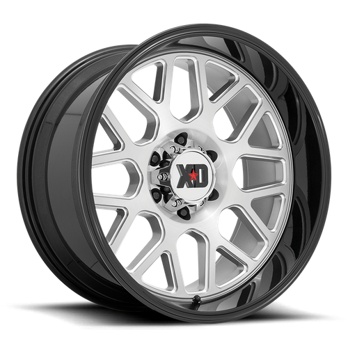 XD849 GRENADE II BRUSHED MILLED W/ G-BLACK LIP Rims for Jeep Wrangler, Jeep Grand Cherokee, Jeep Gladiator