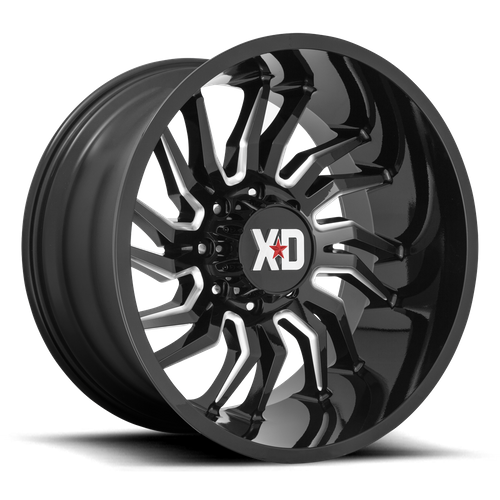 XD858 TENSION GLOSS BLACK MILLED Rims for Jeep Wrangler, Jeep Grand Cherokee, Jeep Gladiator