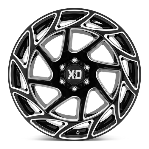 22 Inch GLOSS BLACK MILLED 8 Lug Rims XD86022280344N