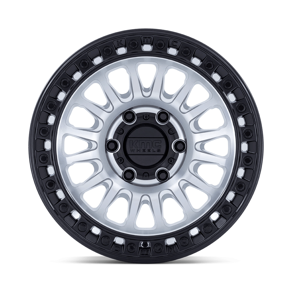 17 Inch MACHINED W/ MATTE BLACK LIP 5 Lug Jeep Rims KM552DB17855010N