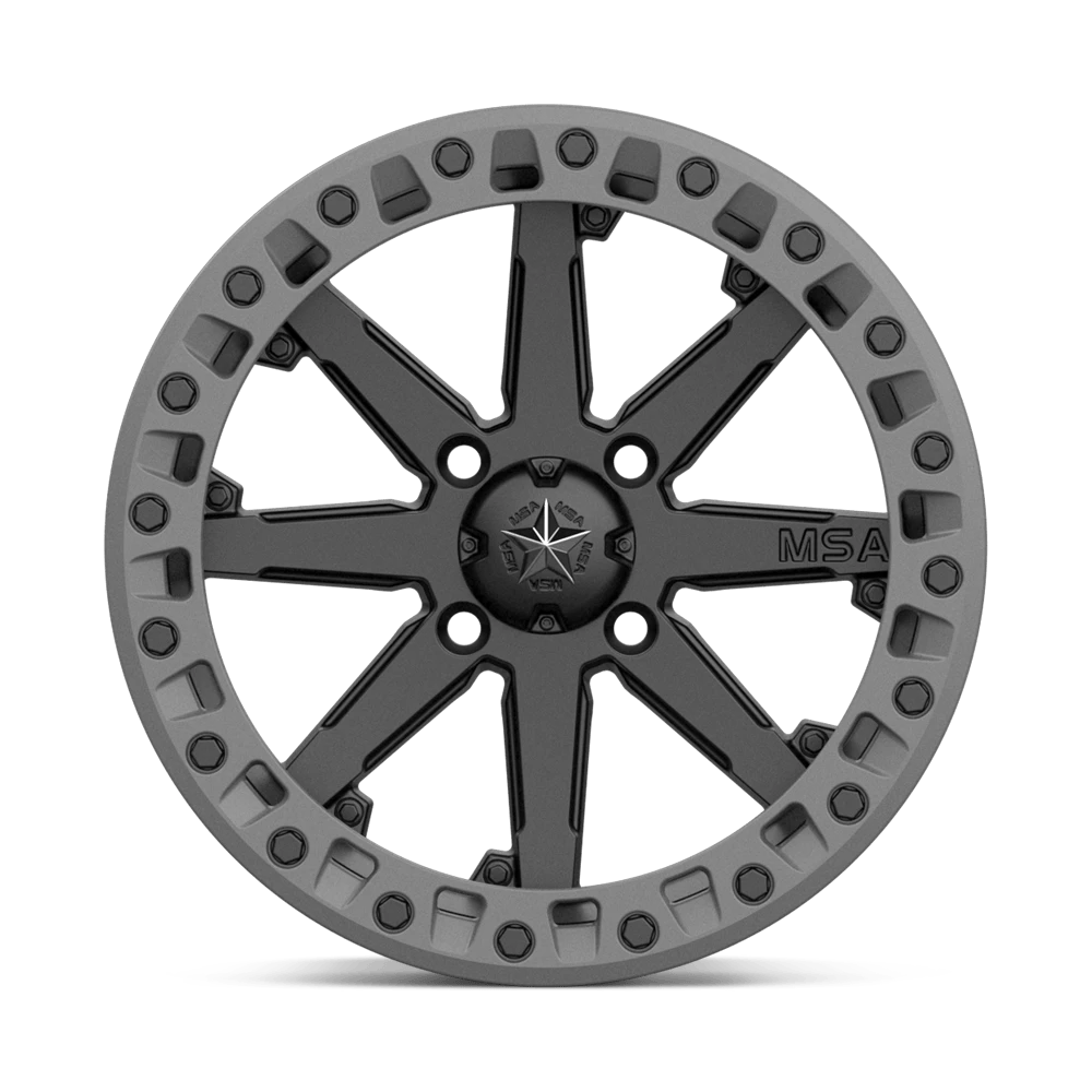 MSA OFFROAD M31 LOK2 hliníkové disky 7x15 4X110 ET0 SATIN BLACK W/ MATTE GRAY RING