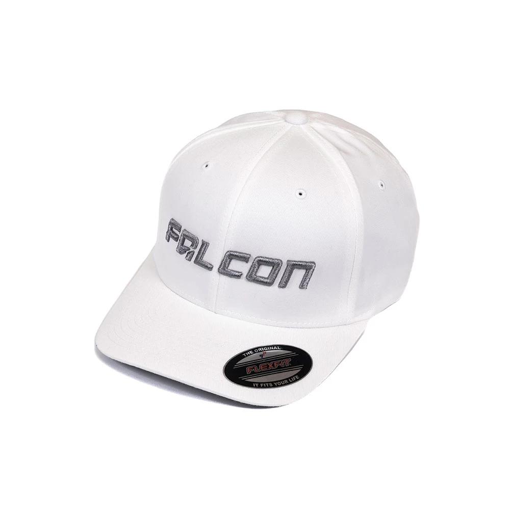 Falcon Shocks — CURVED VISOR HAT - WHITE/SILVER - LG/XL