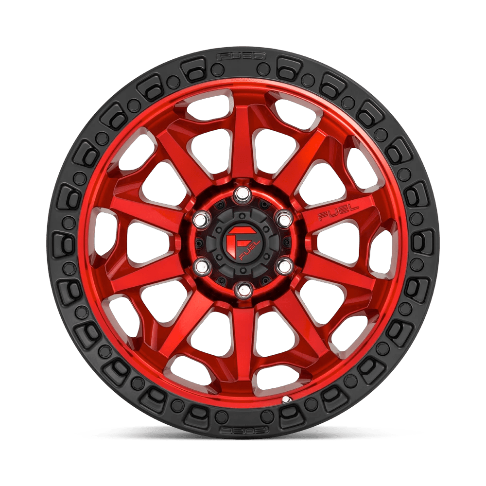 FUEL D695 COVERT hliníkové disky 9x18 6x135 ET-12 CANDY RED BLACK BEAD RING