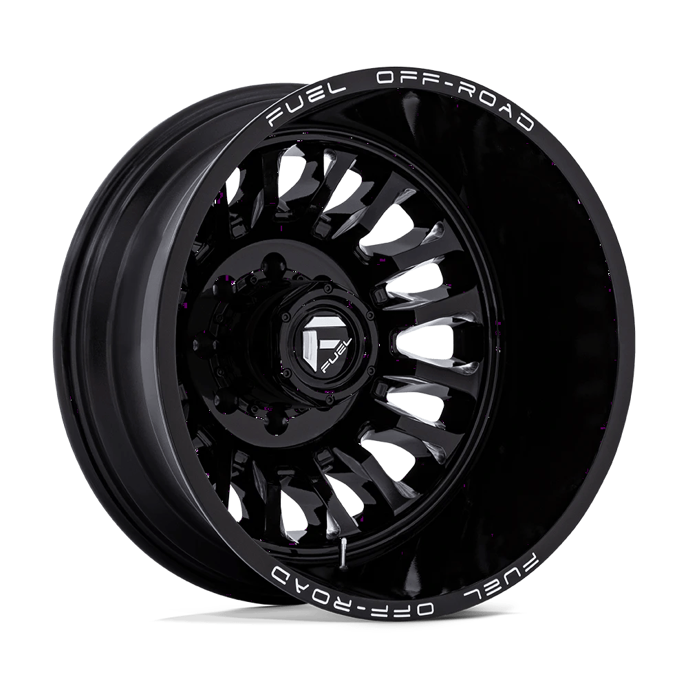 20x8.3 D868 ARC DUALLY GLOSS BLACK MILLED Wheels 8x200 Bolt Pattern ET-201
