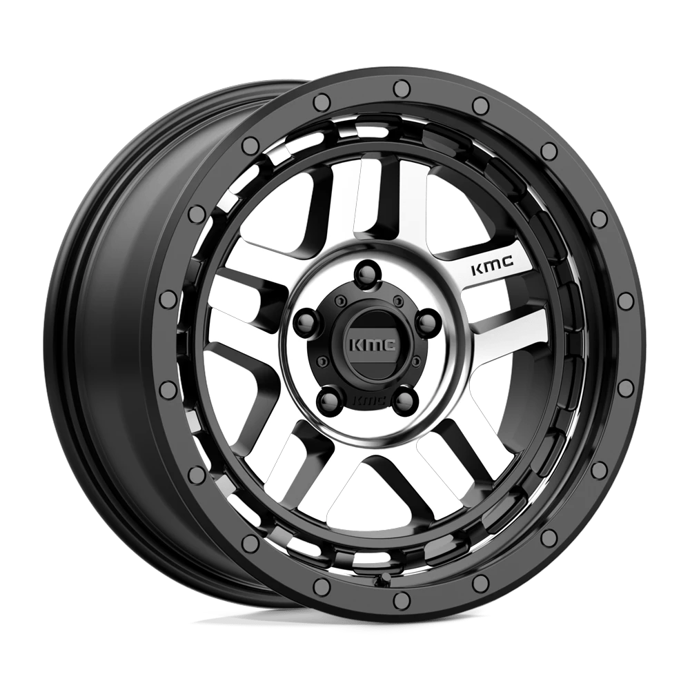 KM540 18X8.5 5X5.0 S-BLK MACH 00MM
