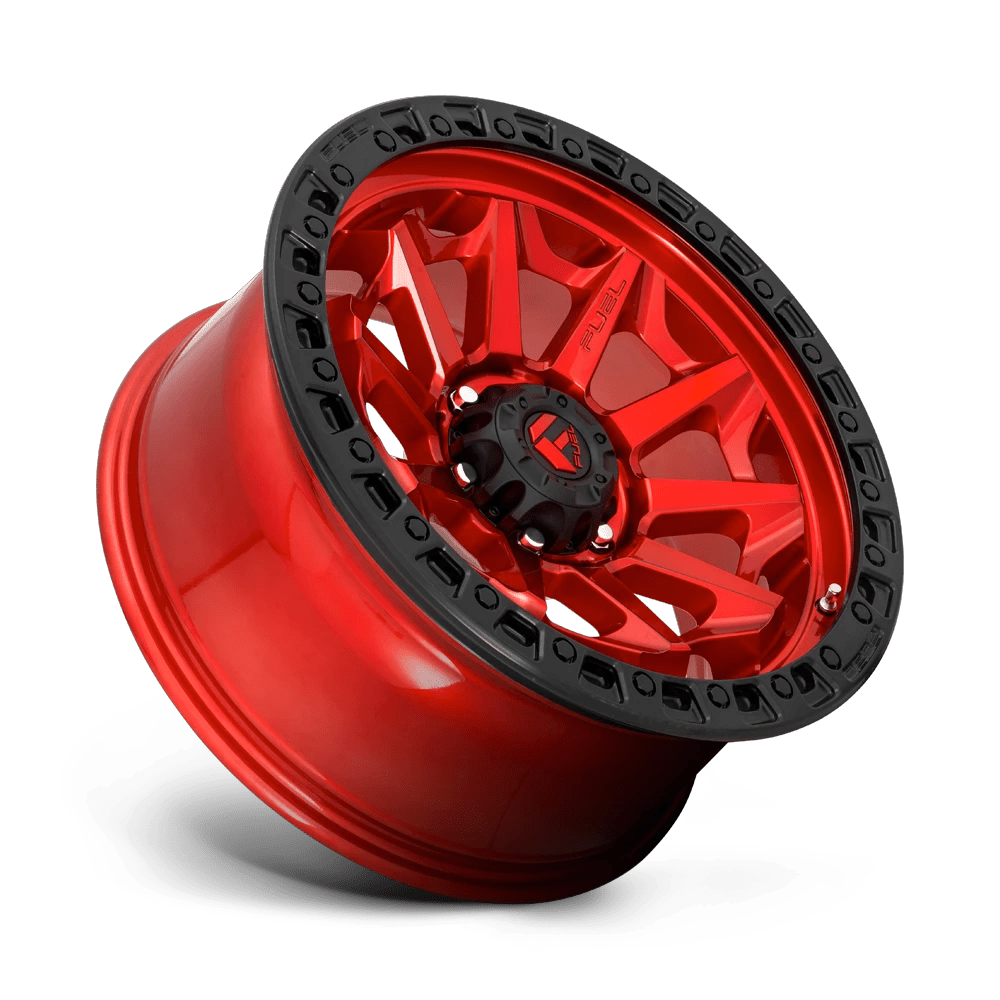 FUEL D695 COVERT hliníkové disky 9x18 6x135 ET-12 CANDY RED BLACK BEAD RING