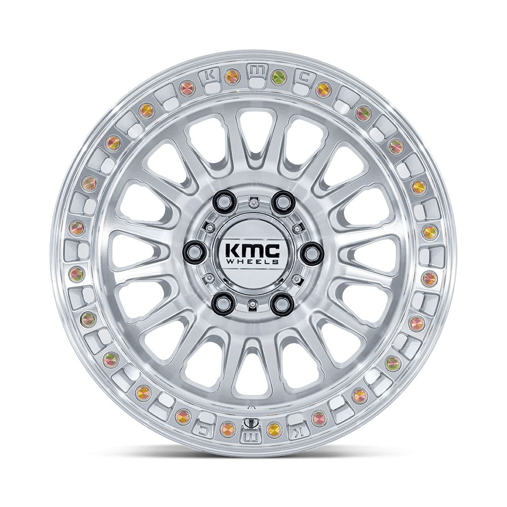 18 Inch GLOSS SILVER W/ MACHINED FACE 8 Lug Chevy Rims KM552SD18908800