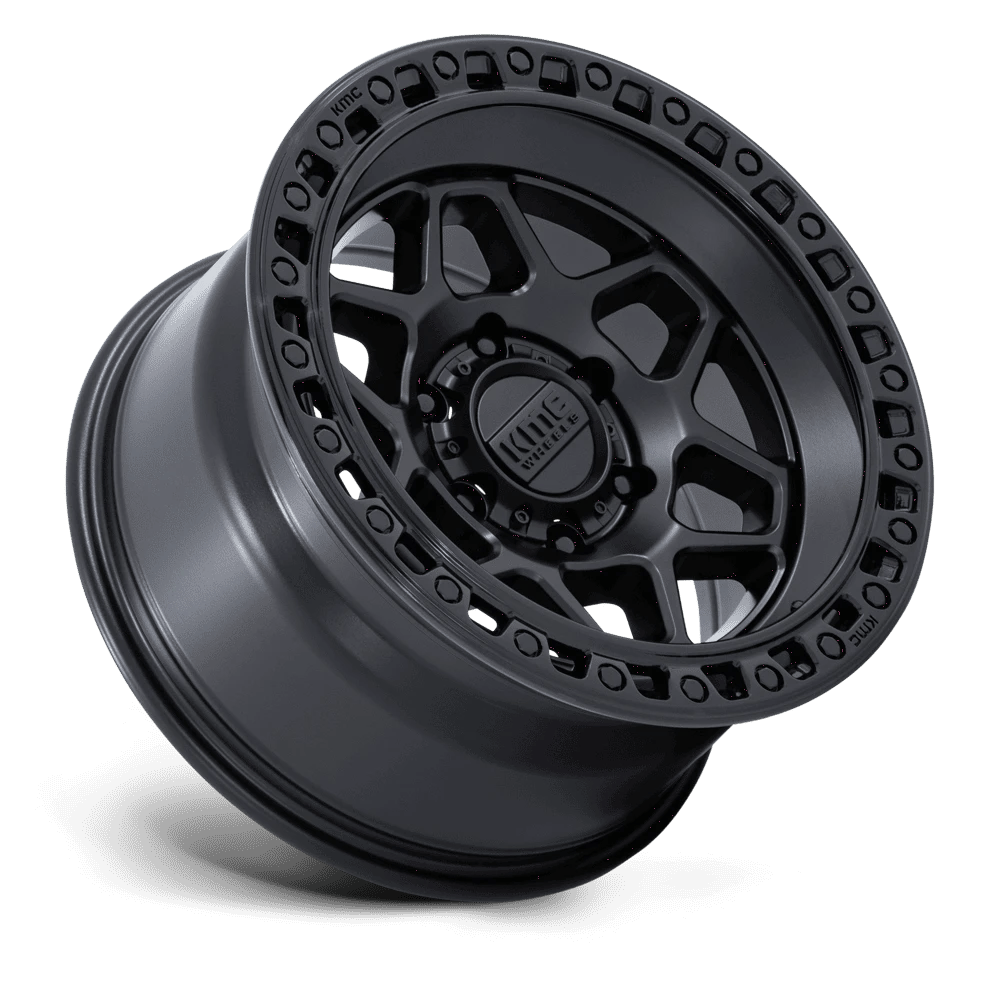 KM553 TORX MATTE BLACK W/ GLOSS BLACK LIP Rims for Ford F150, Ford Expedition, Ford Raptor