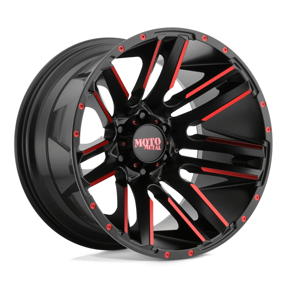 Moto Metal MO97821080524NRC MO978 20X10 8X6.5 S-BLK MACH RTCC -24MM