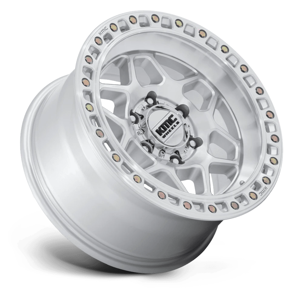 KM553 TORX GLOSS SILVER W/ MACHINED FACE Rims for Ford F150, Ford Expedition, Ford Raptor